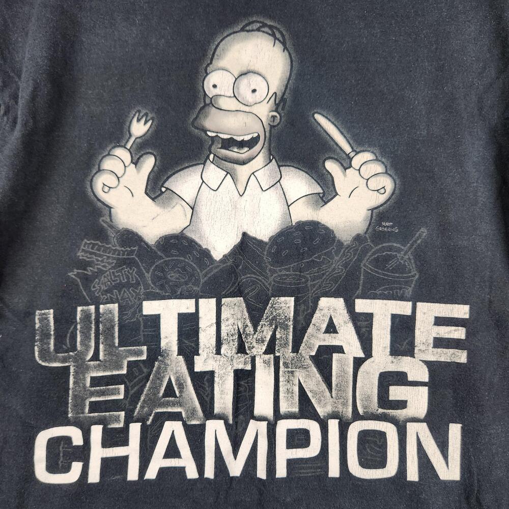 Homer Simpsons Shirt Mens Large Black Ultimate Eating Champion Graphic TV Show